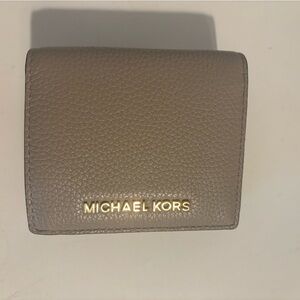 Michael Kors Tan Key Card Holder Pebbled Leather